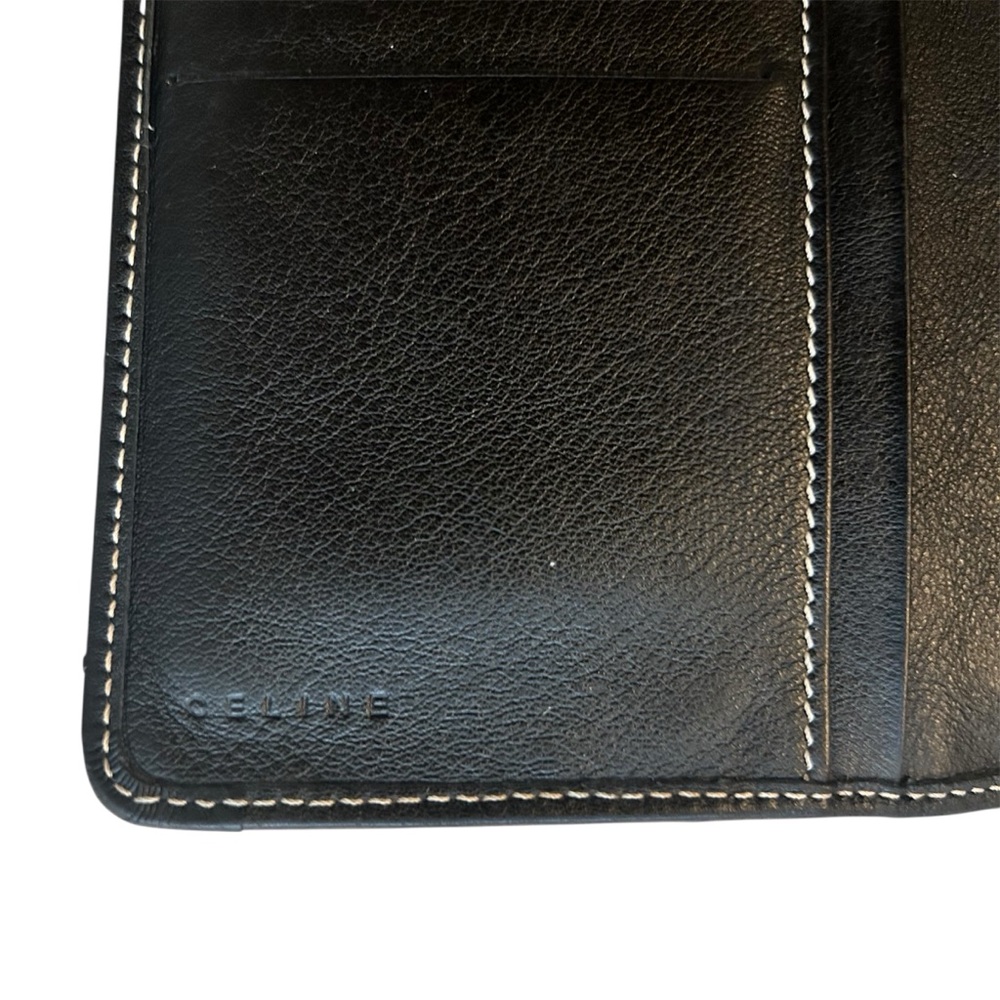 Celine Vintage Macadam Canvas Long Bi-fold Wallet in black with leather trim EUC - Picture 12 of 12
